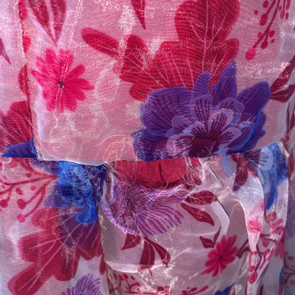 Lulus organza Dress in Pink and Purple magenta floral print bustier dress xl NWT - Picture 5 of 10